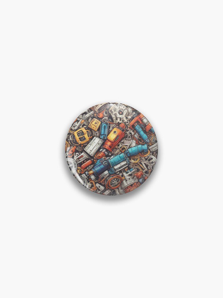 Machinery simulation genetic engineering design print Pin