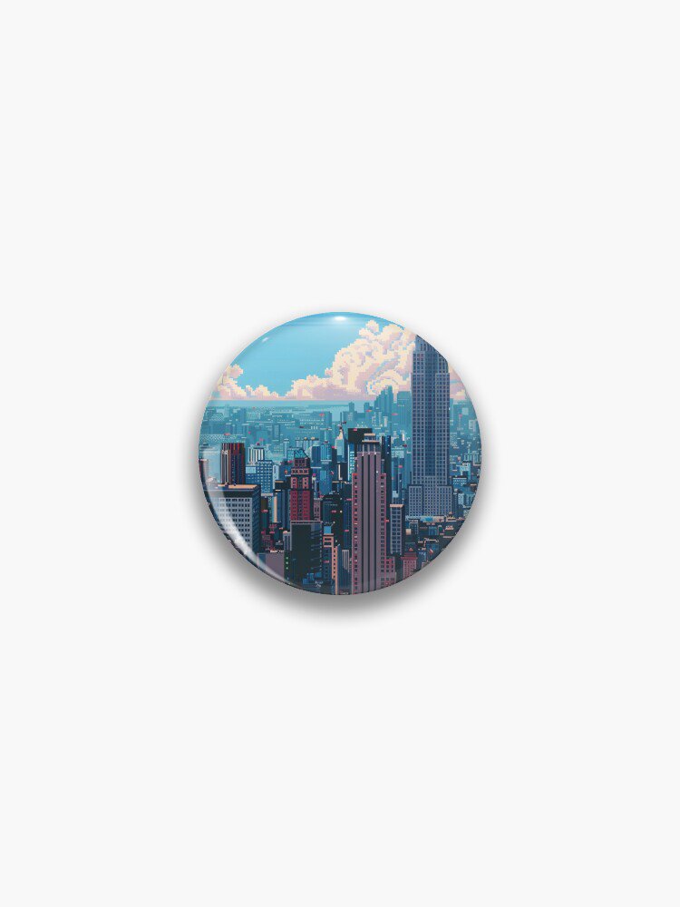 Manhattan New York Pixel Art  Pin