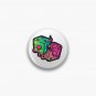 Neon dice hearts Pin