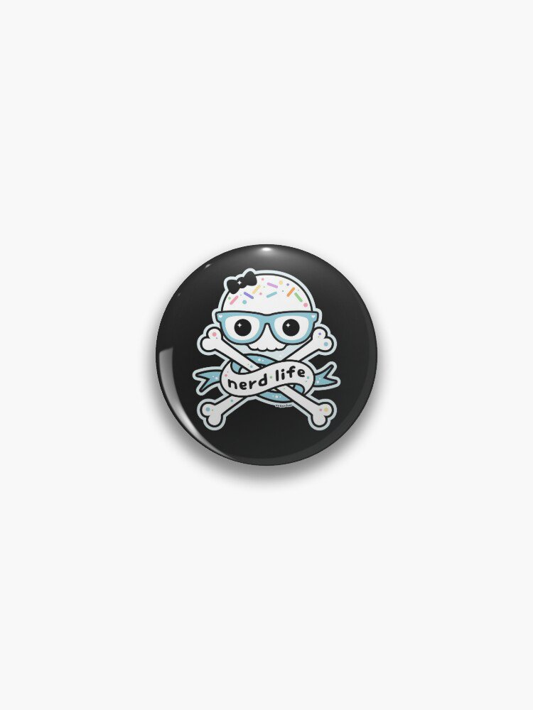 Nerd Life Skull and Crossbones Pin