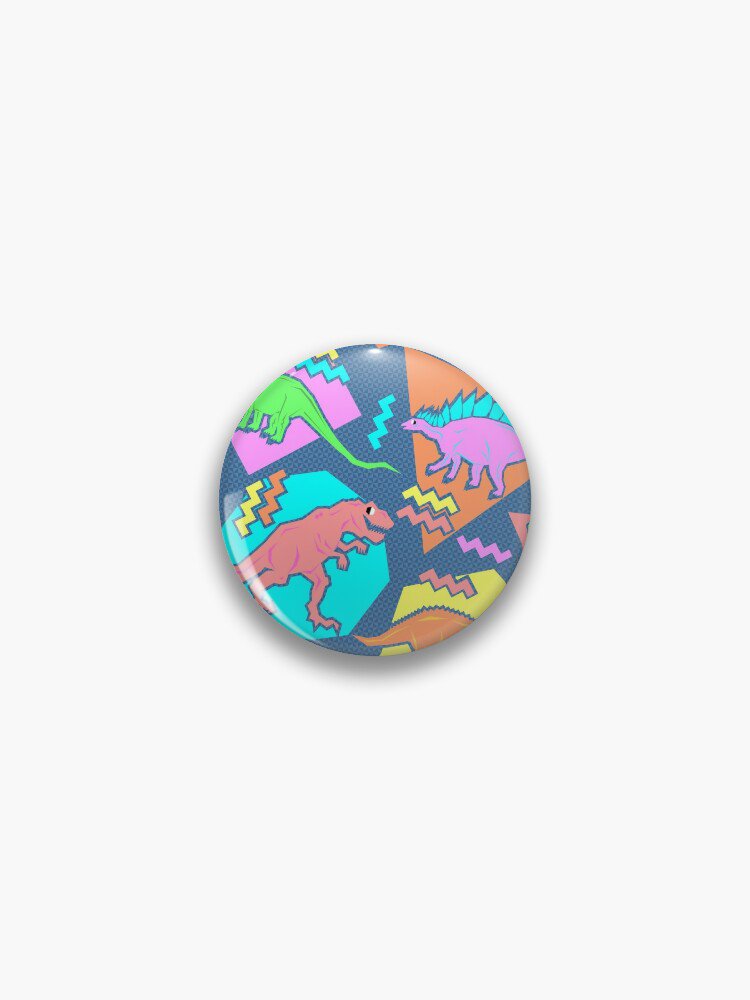 Nineties Dinosaurs Pattern Pin