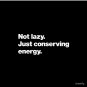 Not lazy. Just conserving energy. Pin