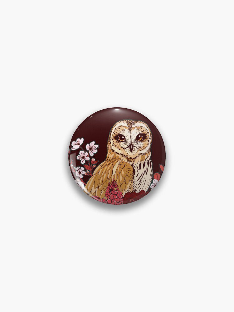 Owl Floral Eclipse Pin