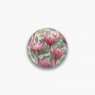 Painted King Proteas on Cream  Pin