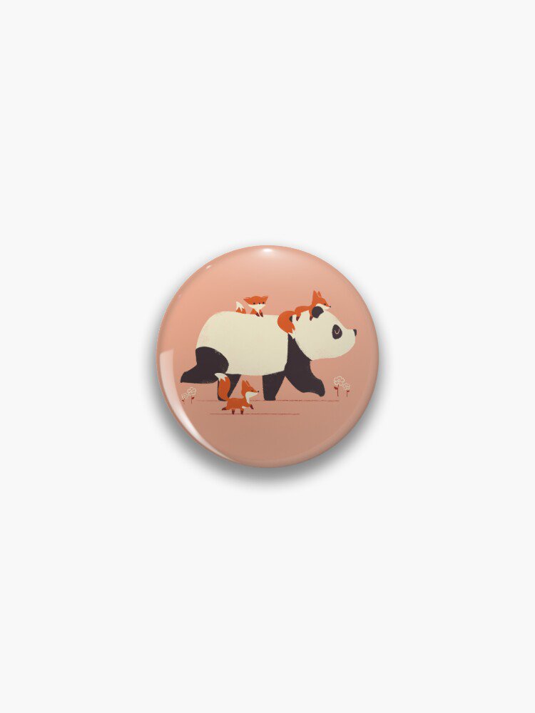 Panda and Foxes Pin