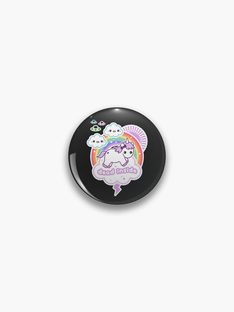 Pastel Goth Dead Inside Unicorn Pin