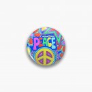 Peace and love Flower Power Hippy Design Pin