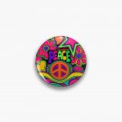 Pretty Pink n Colorful Hippy Trippy Design Pin