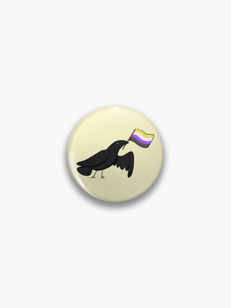 Pride Corvids - Nonbinary Pin