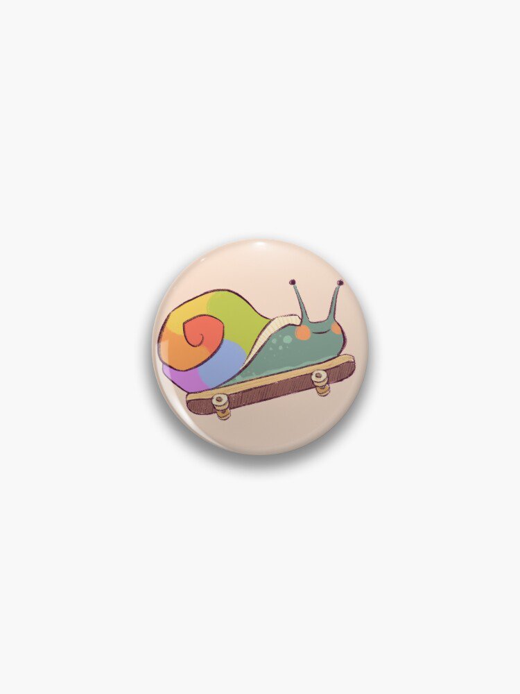 pride snail on a skateboard Pin
