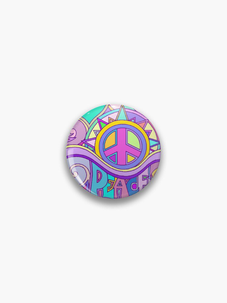 Psychedelic Hippy Retro Peace Art Pin