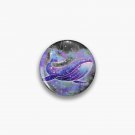 Purple Galaxy Space Whale Heart Pin