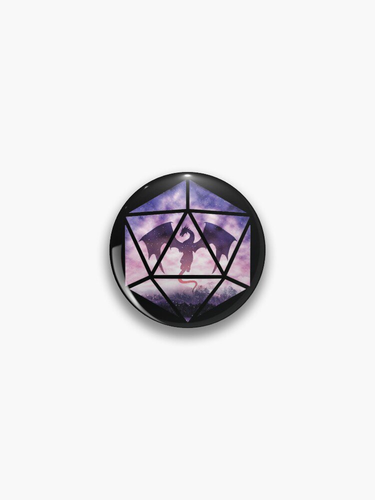 Purple Sky Dragon D20 Pin