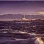 Race Rocks Lighthouse beautiful dramatic sunset scenery Vancouver Island art print Pin