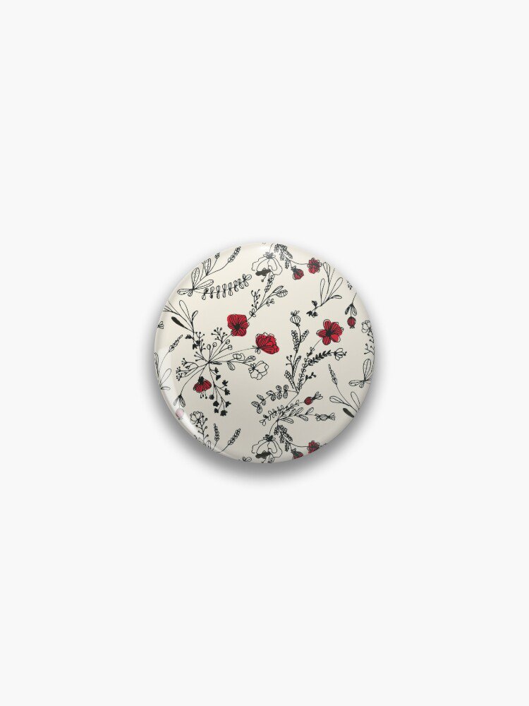 Red Flower Pattern Pin