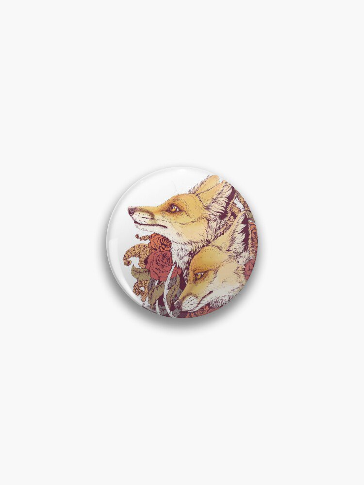 Red Fox Bloom Pin
