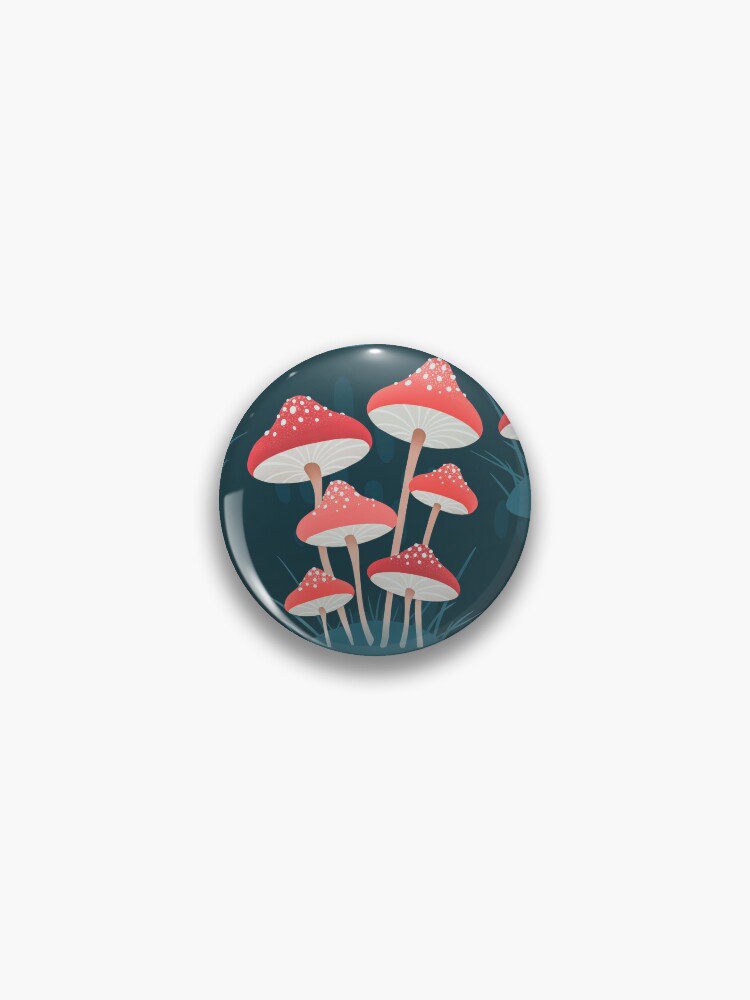 Red Toadstools Pin