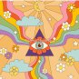 retro hippie boho rainbow print Pin