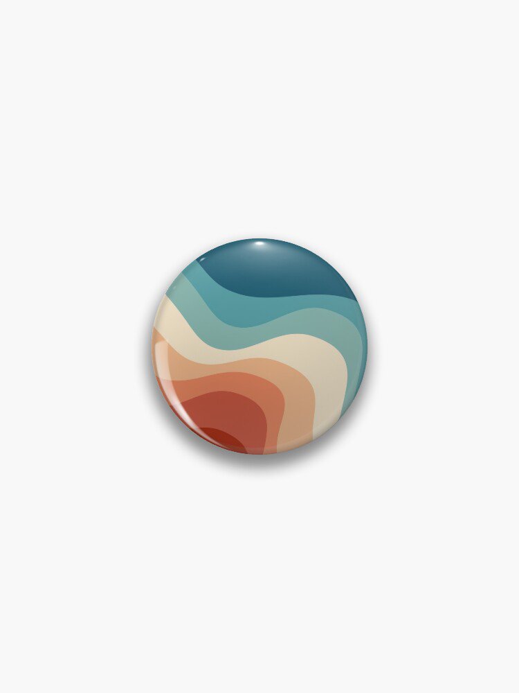 Retro style waves Pin