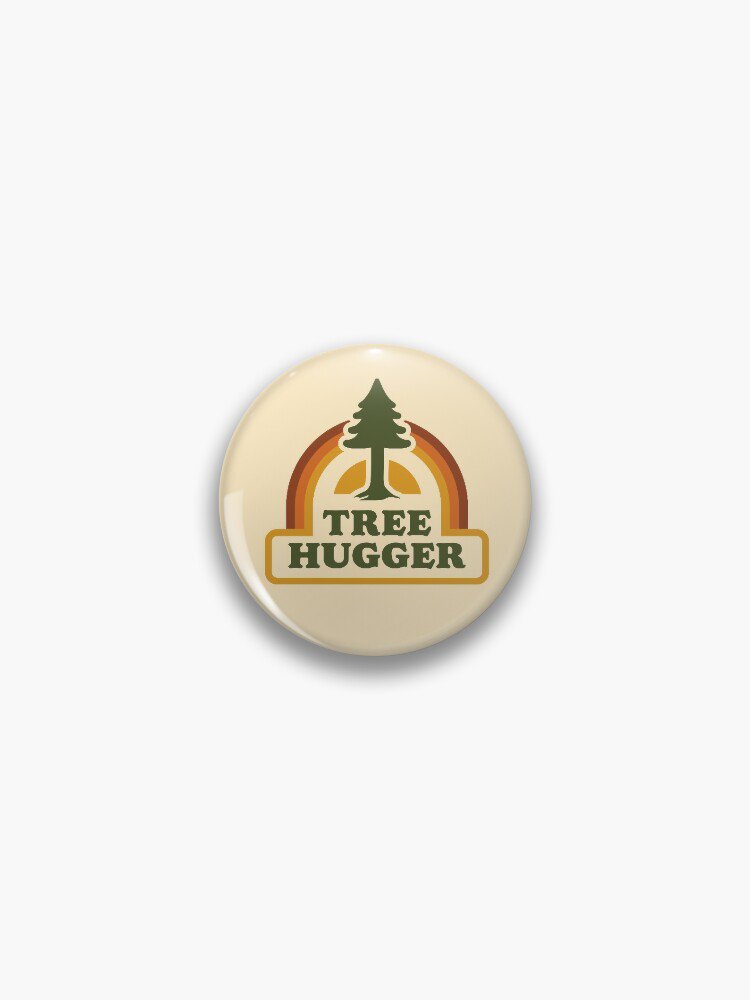 Retro Tree Hugger Pin