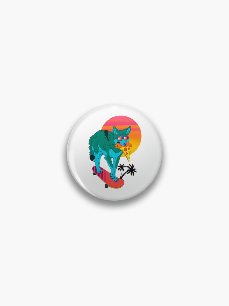 Retrowave Coyote Pin