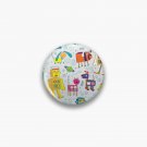 Robots in Space - grey - fun Robot pattern by Cecca Designs Pin