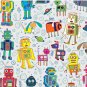 Robots in Space - grey - fun Robot pattern by Cecca Designs Pin