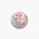 Romantic Pink Teal Watercolor Chic Floral Pattern Pin