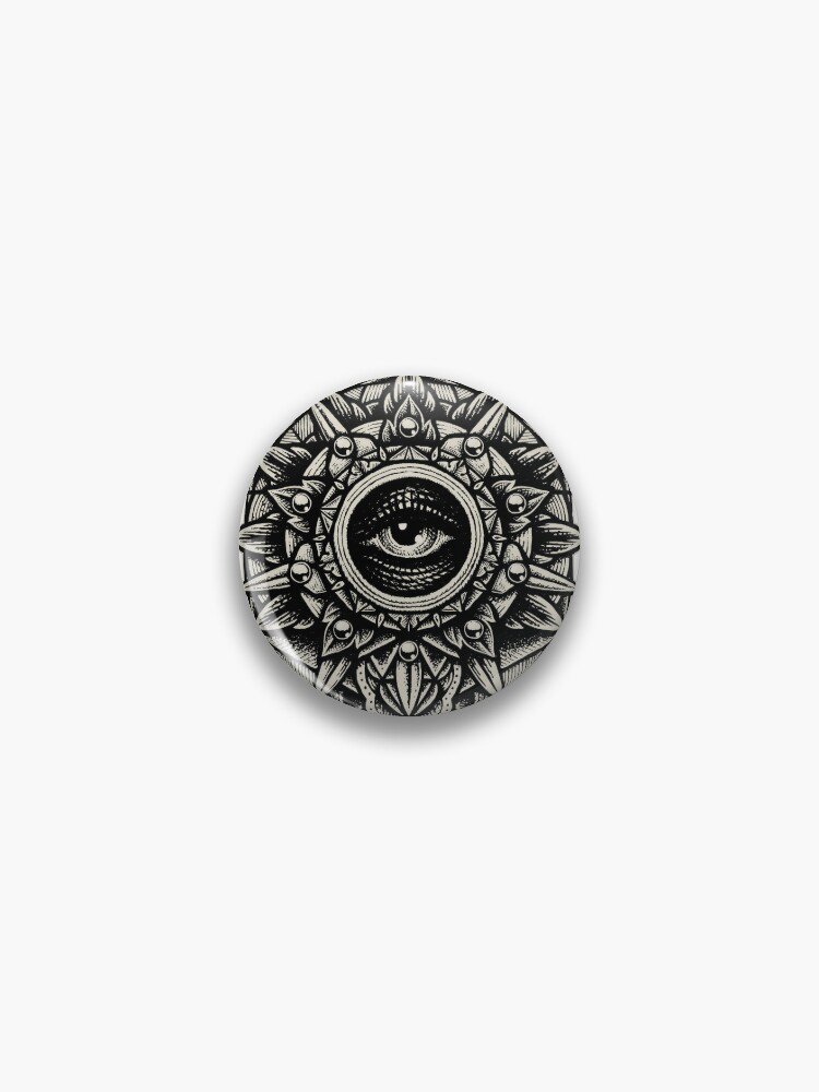Sacred Geometry Seraphim Star Mandala Black Pin
