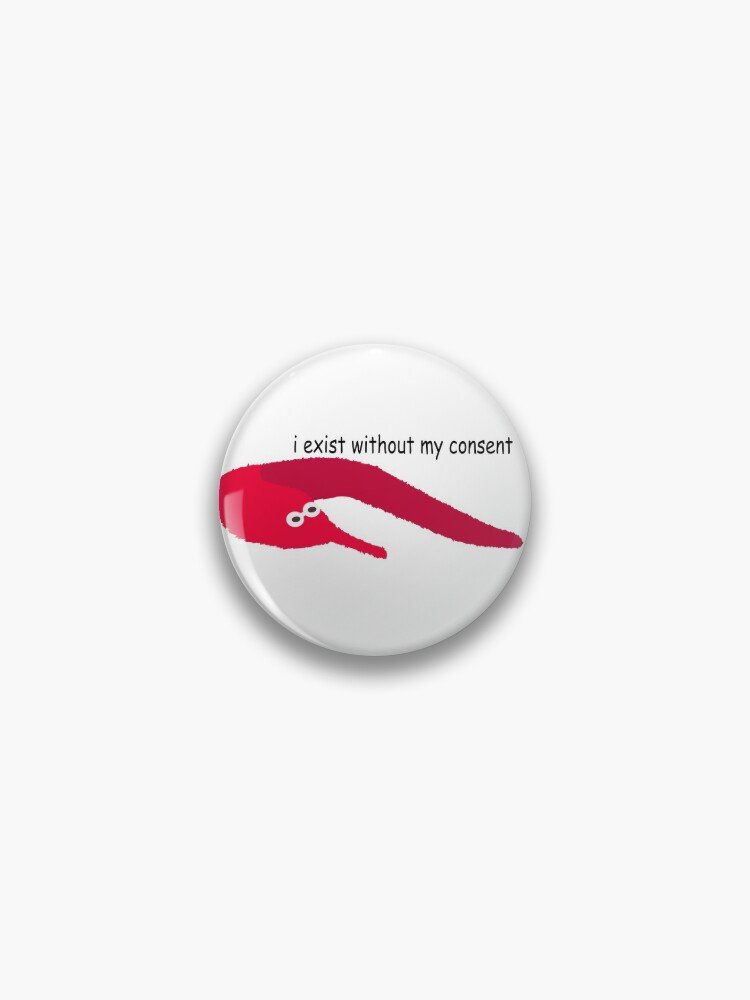 Sad Worm On A String Pin