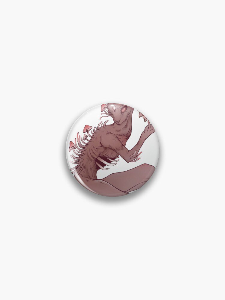 Scarlet Red Bunny Humanoid Pin
