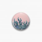 Serenity Cacti on Rose Quartz Background Pin