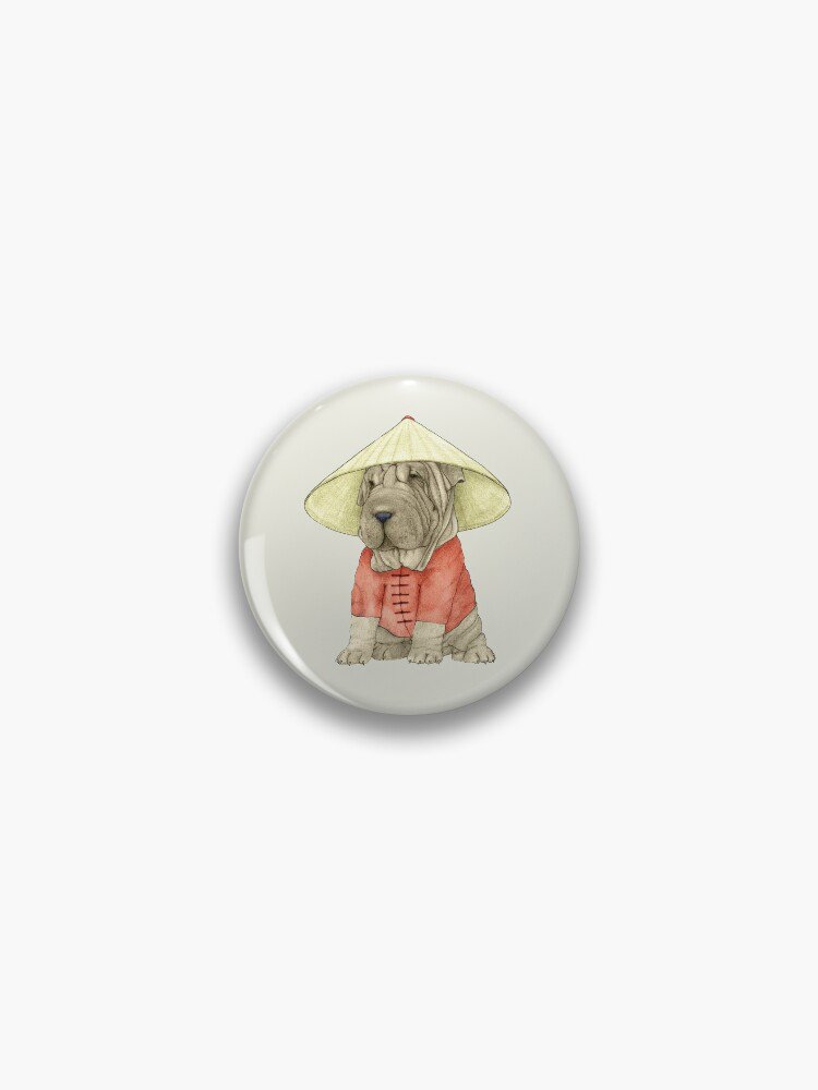 Shar Pei on The Great Wall Pin