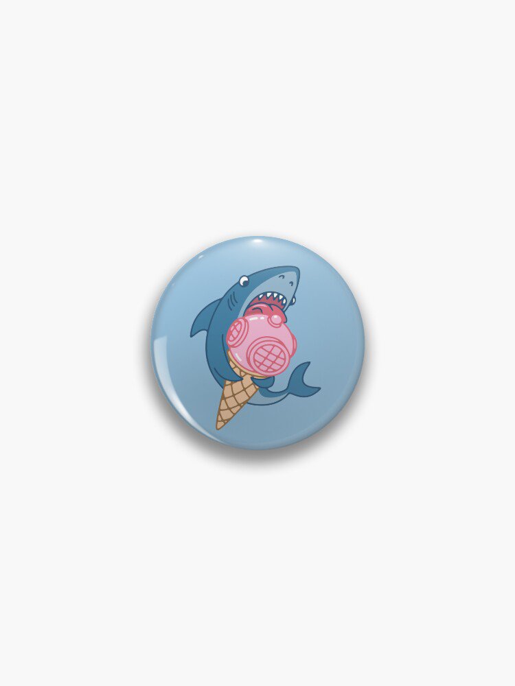 SHARK AND ICE CREAM Pin