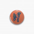 Silver black Dog on burnt sienna Pin Silver black Dog on burnt sienna Pin