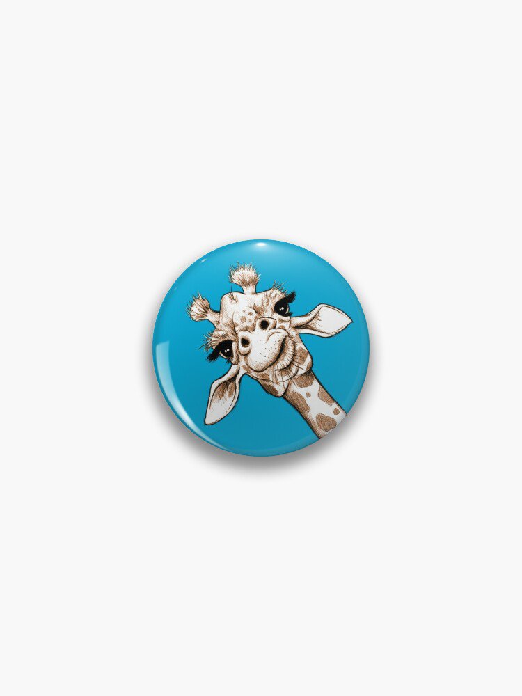 Sketch Giraffe Art Pin