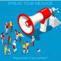 Social Promotion Concept Isometric Pin