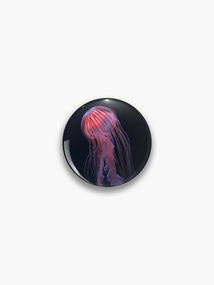 Strawberry Jelly - Red Striped Pink Jellyfish Pin