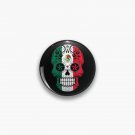 Sugar Skull with Roses and Flag of Mexico Pin