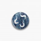 Swimming otters on navy blue Pin