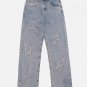 Cross Lightning Print Jeans