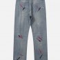 Distressed Graffiti Jeans