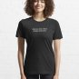 Ask me about true crime podcasts Gothic Blackletter Design Essential T-Shirt