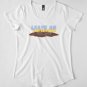 Leave An Impression Footprint Pun Sticker Premium Scoop T-Shirt