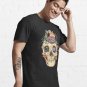 Skull with Flowers & Mushrooms Essential T-Shirt