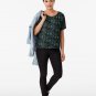 True Crime  Criminal Justice Pattern (Aqua) Chiffon Top