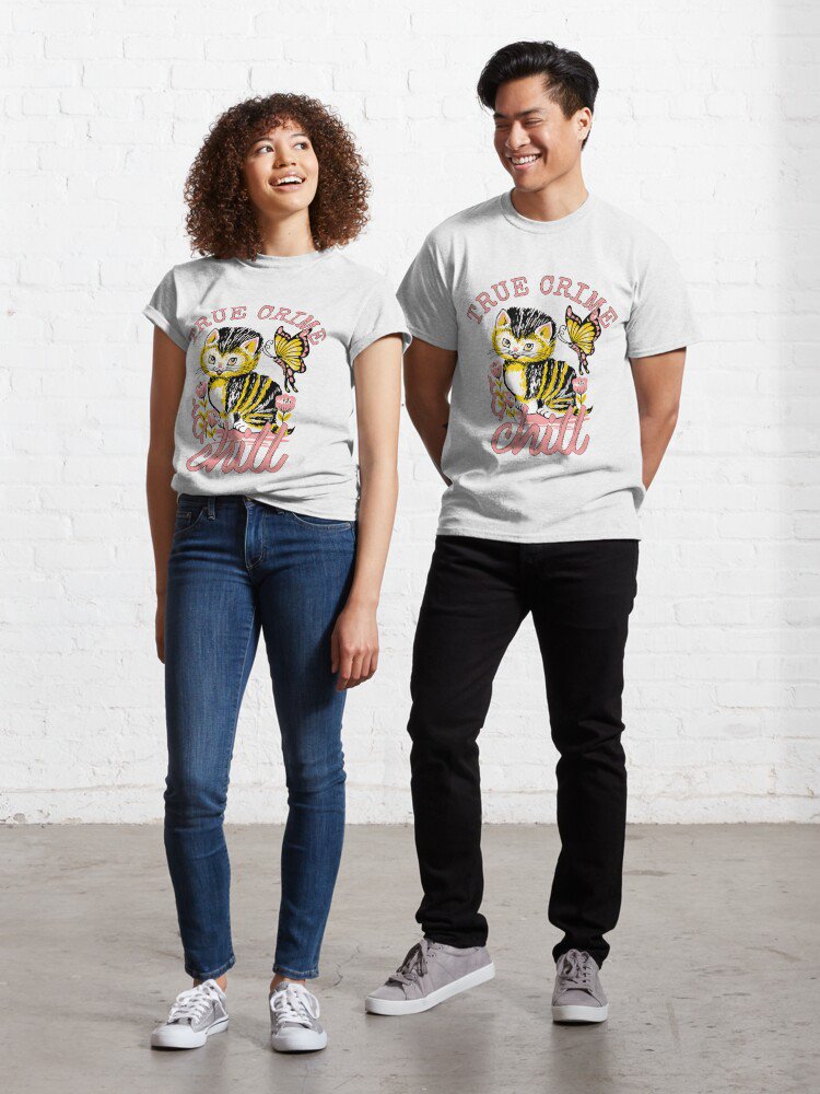 True Crime And Chill Vintage Cute Cat Classic T-Shirt