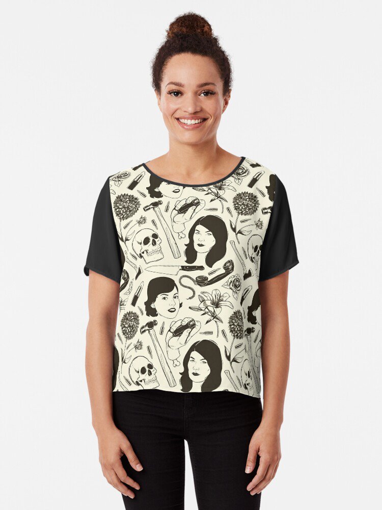 True Crime Pattern Chiffon Top