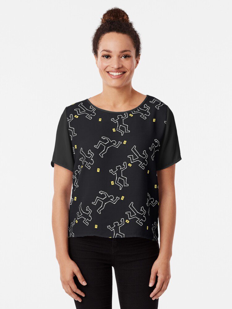 True Crime White Body Outline Crime Scene Design Chiffon Top