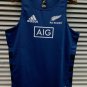 2019 Blue S-3XL All Black Vest Rugby Jesery